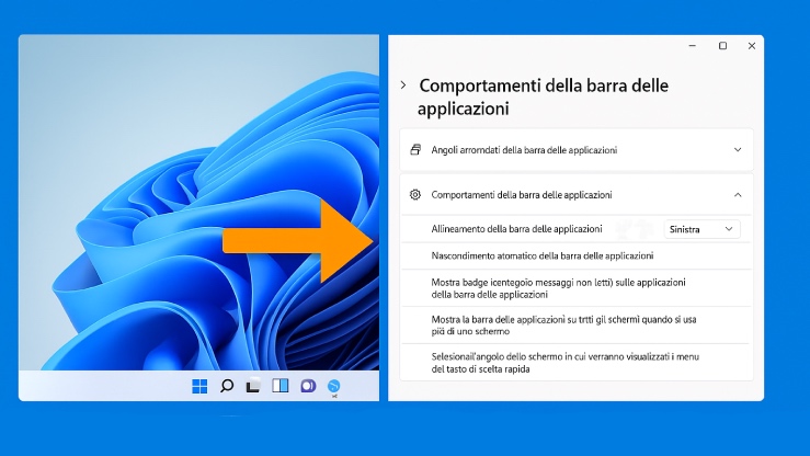 Guida visiva per spostare la barra Start a sinistra su Windows 11